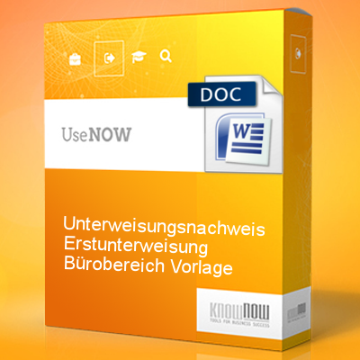 Unterweisungsnachweis Erstunterweisung Bürobereich Vorlage ...