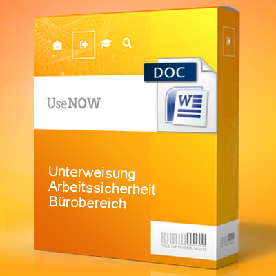 Unterweisung Arbeitssicherheit Bürobereich - Know-NOW Vorlagen