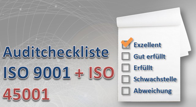 Auditcheckliste ISO 9001 und ISO 45001